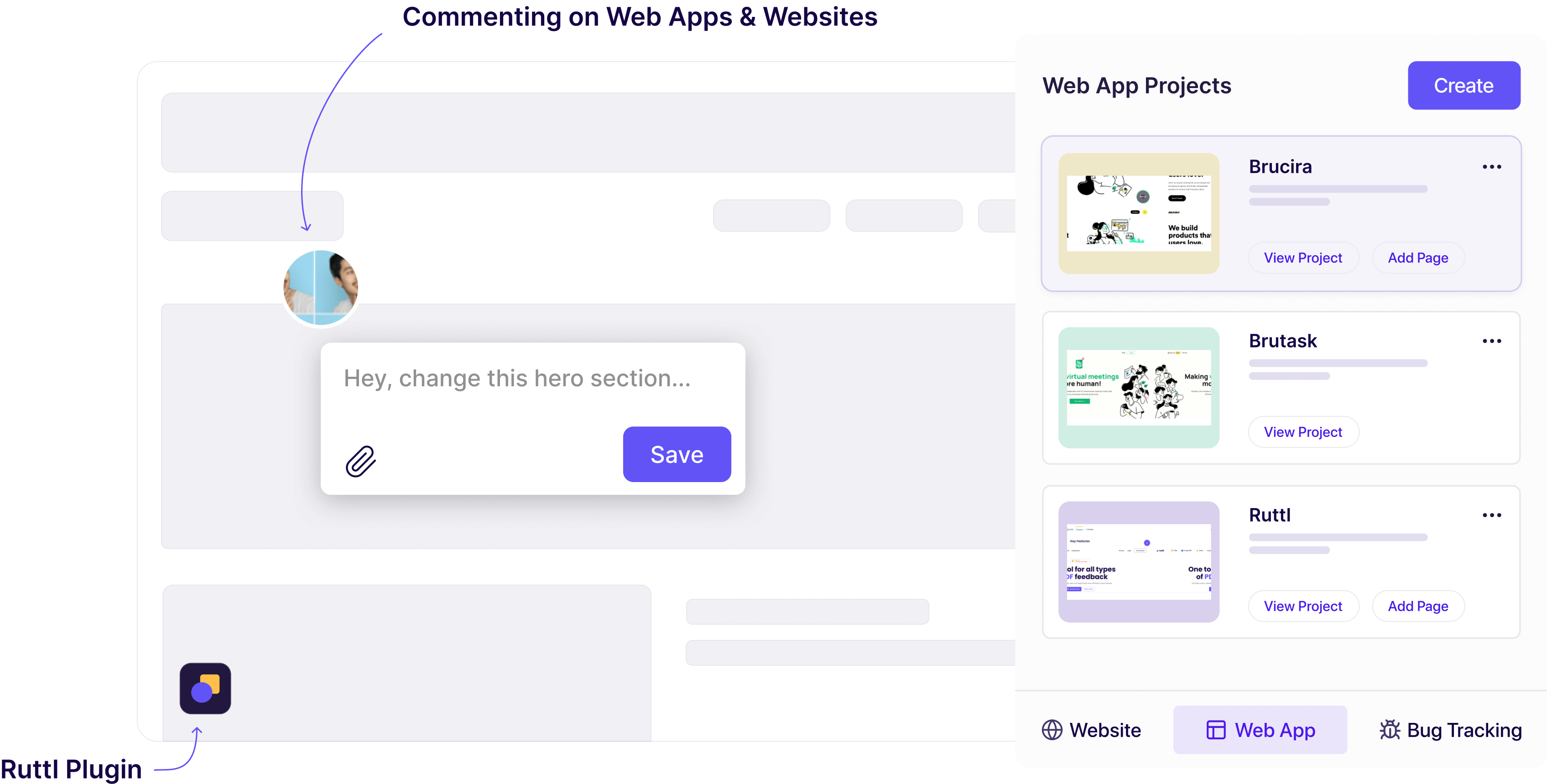 Website extension UI