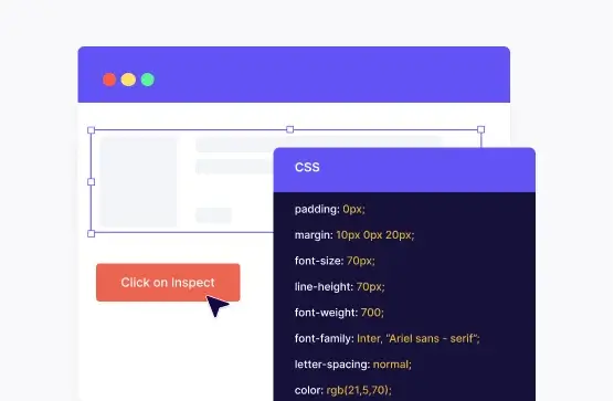 website feedback tool View & Inspect CSS